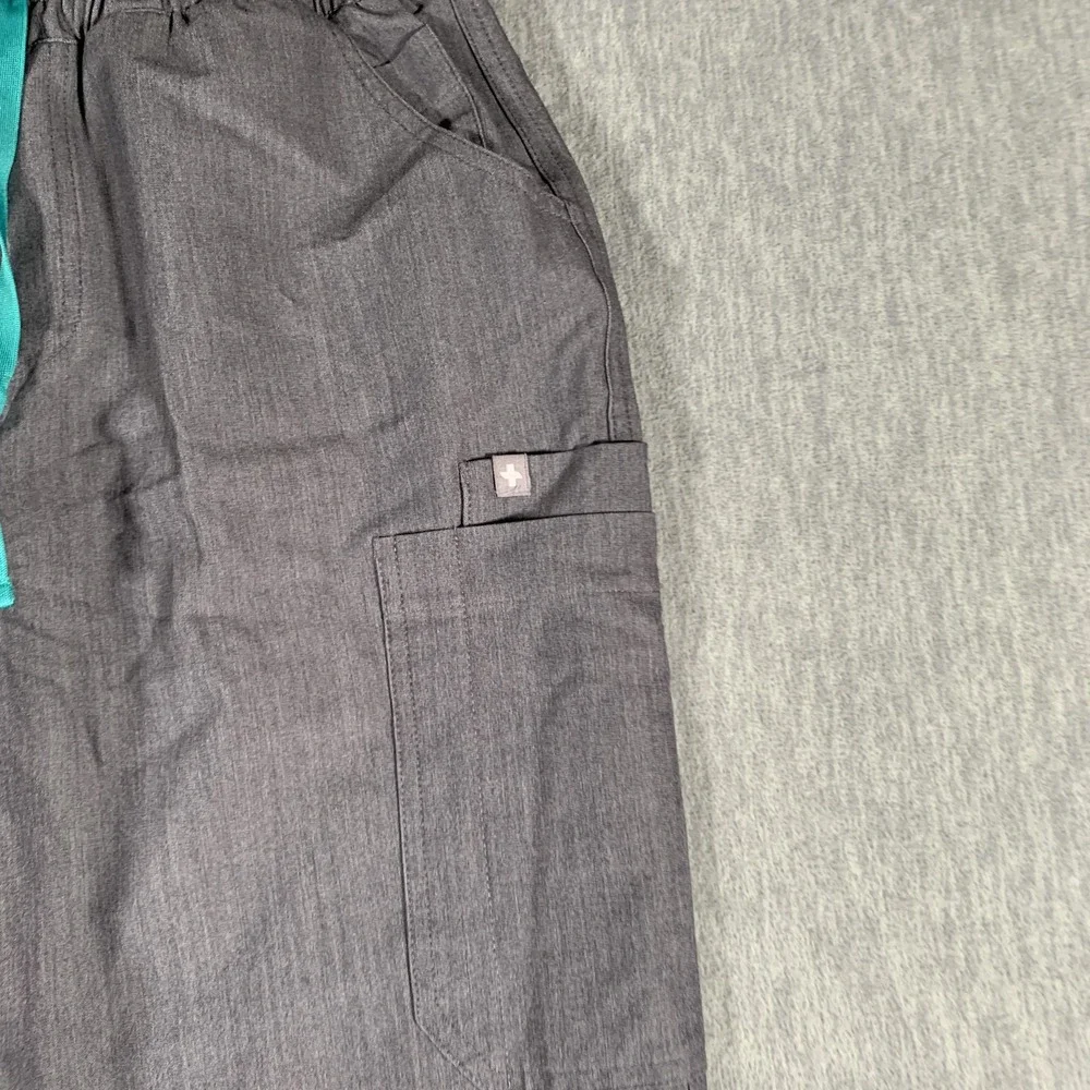 FIGS Scrub Pants Womens XS‎ Gray Technical Collection Drawstring Cargo Pockets